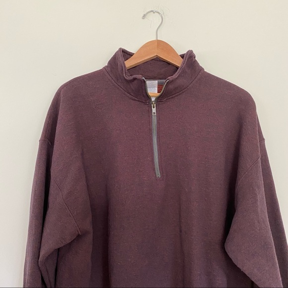 Mens Gildan Heavy Blend Vintage Quarter-Zip Blackberry Sweatshirt XL - Picture 5 of 6